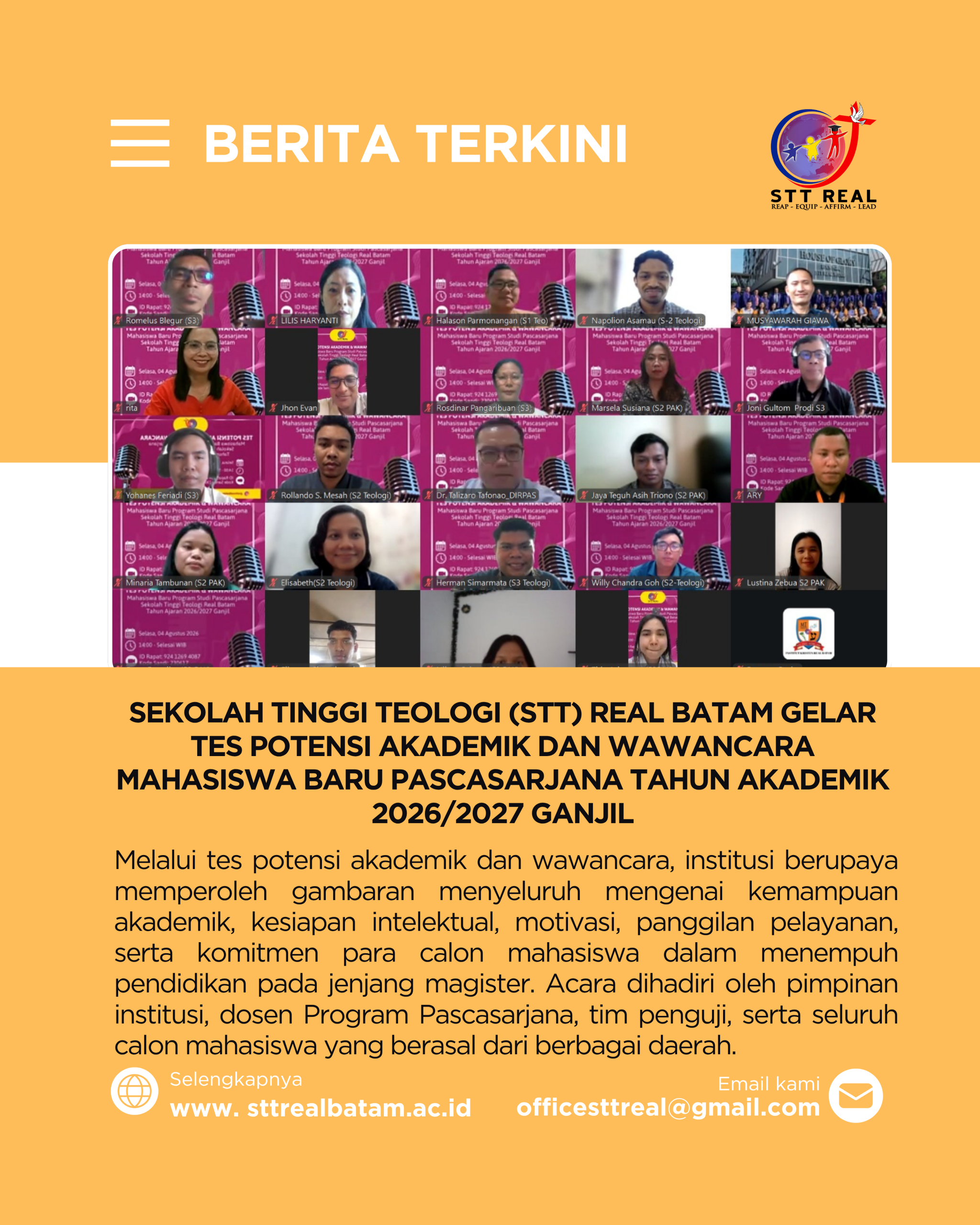 Tes Potensi Akademik dan Wawancara